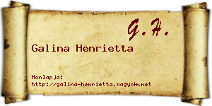 Galina Henrietta névjegykártya